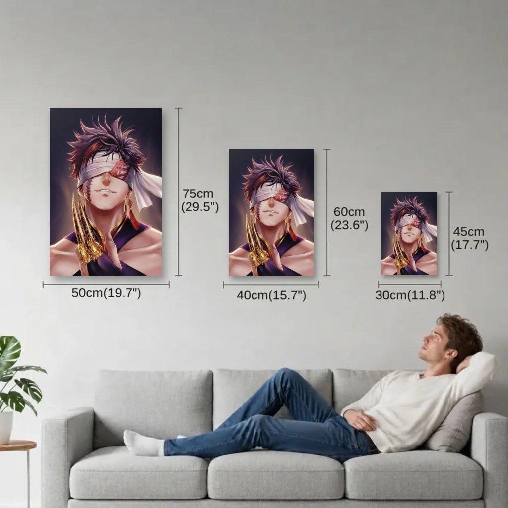 Anime Art size guide 30x45, 40x60, 50x75 cm