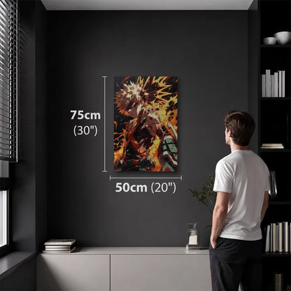 Anime Art 50x75 cm acrylic wall art in a dark modern room