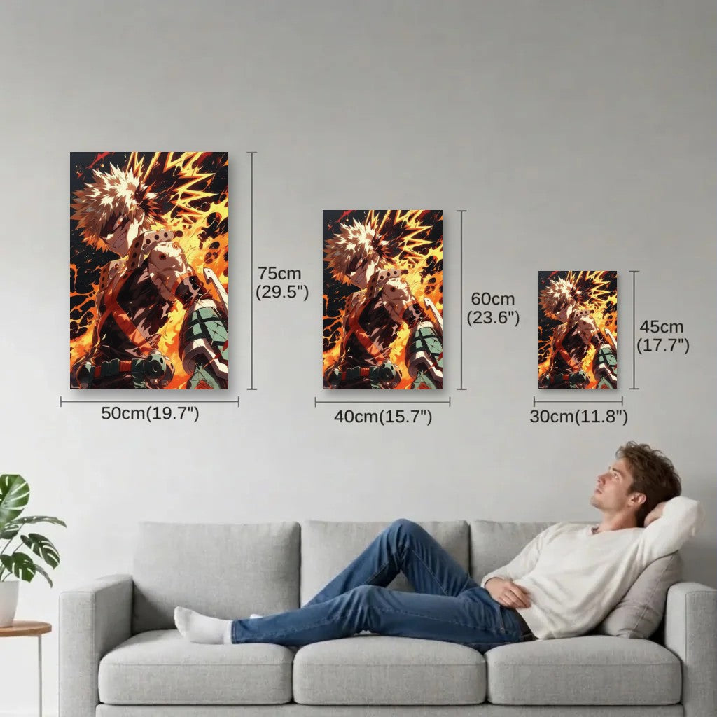 Anime Art size guide 30x45, 40x60, 50x75 cm
