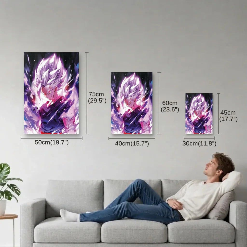 Anime Art size guide 30x45, 40x60, 50x75 cm