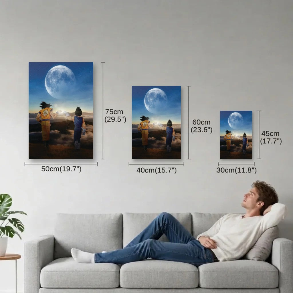 Anime Art size guide 30x45, 40x60, 50x75 cm