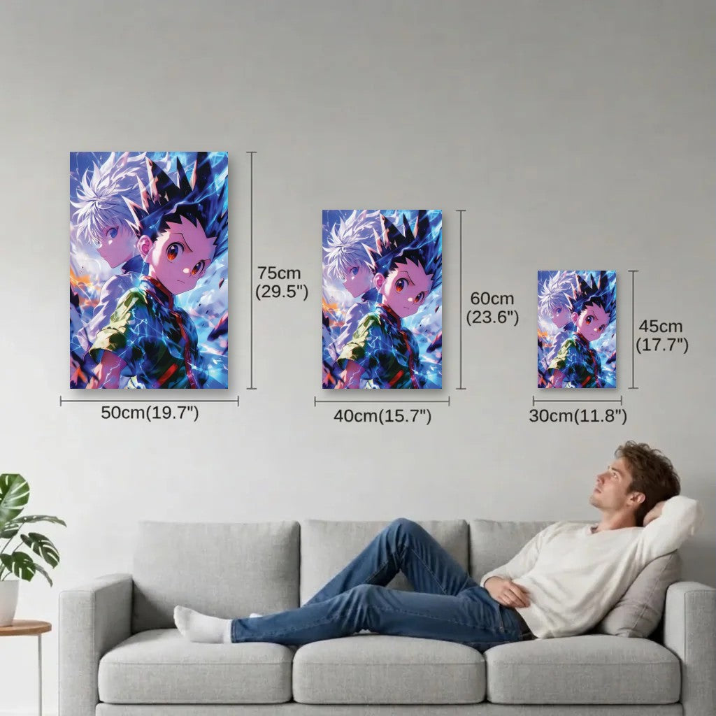 Anime Art size guide 30x45, 40x60, 50x75 cm