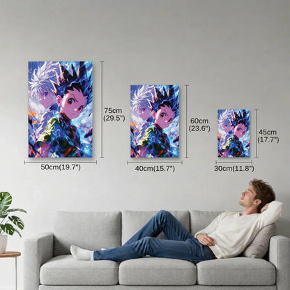 Anime Art size guide 30x45, 40x60, 50x75 cm
