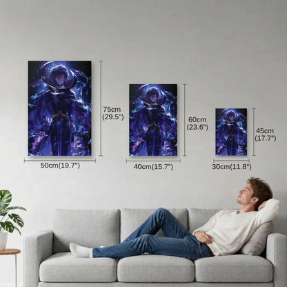 Anime Art size guide 30x45, 40x60, 50x75 cm