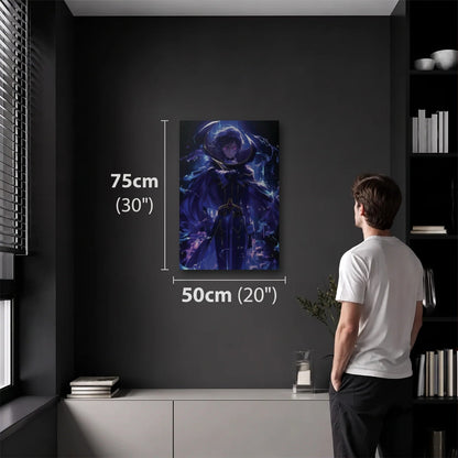 Anime Art 50x75 cm acrylic wall art in a dark modern room
