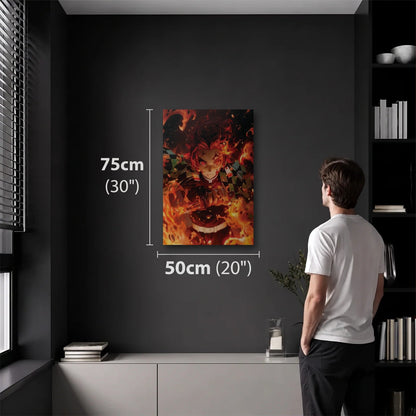 Anime Art 50x75 cm acrylic wall art in a dark modern room