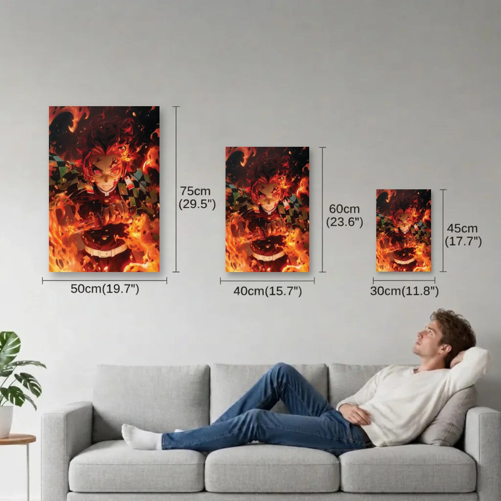 Anime Art size guide 30x45, 40x60, 50x75 cm
