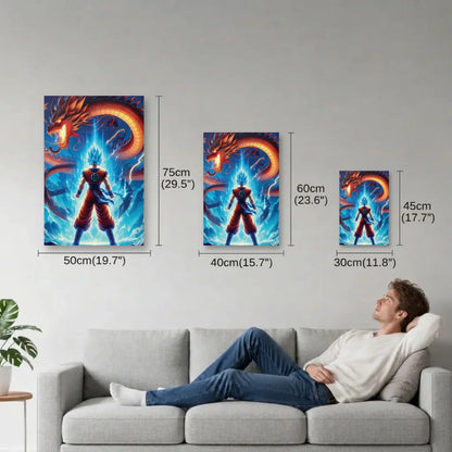 Anime Art size guide 30x45, 40x60, 50x75 cm