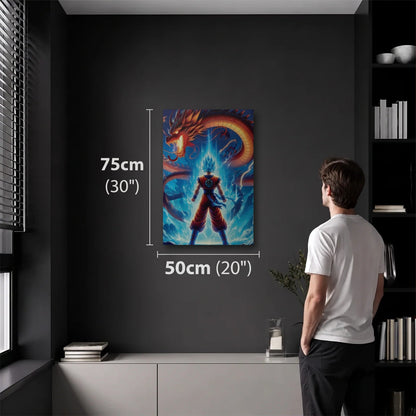 Anime Art 50x75 cm acrylic wall art in a dark modern room
