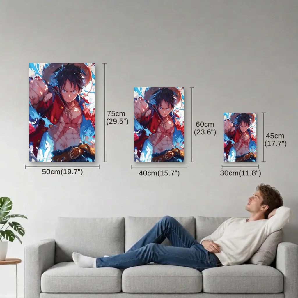Anime Art size guide 30x45, 40x60, 50x75 cm