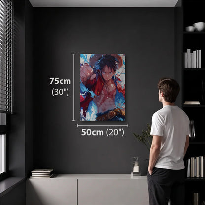 Anime Art 50x75 cm acrylic wall art in a dark modern room