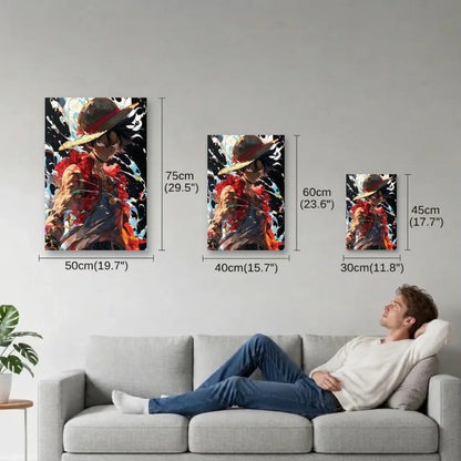Anime Art size guide 30x45, 40x60, 50x75 cm