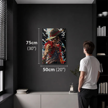 Anime Art 50x75 cm acrylic wall art in a dark modern room