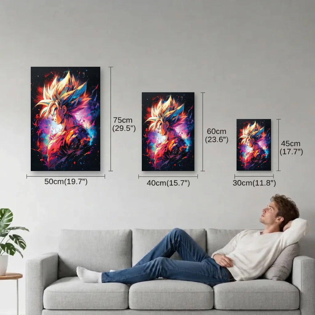 Anime Art size guide 30x45, 40x60, 50x75 cm