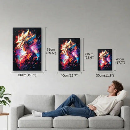 Anime Art size guide 30x45, 40x60, 50x75 cm