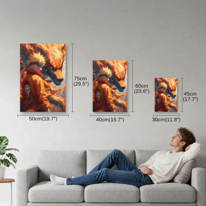 Anime Art size guide 30x45, 40x60, 50x75 cm
