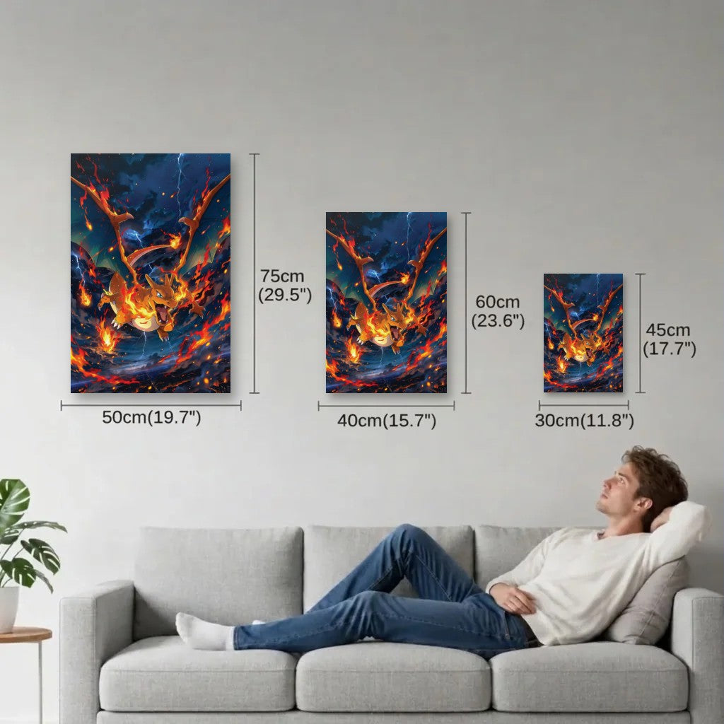 Anime Art size guide 30x45, 40x60, 50x75 cm