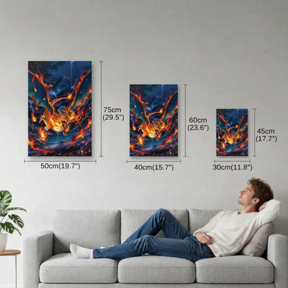 Anime Art size guide 30x45, 40x60, 50x75 cm