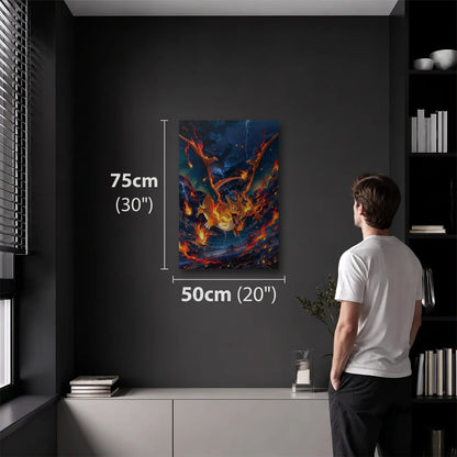 Anime Art 50x75 cm acrylic wall art in a dark modern room