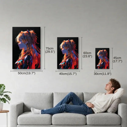 Anime Art size guide 30x45, 40x60, 50x75 cm