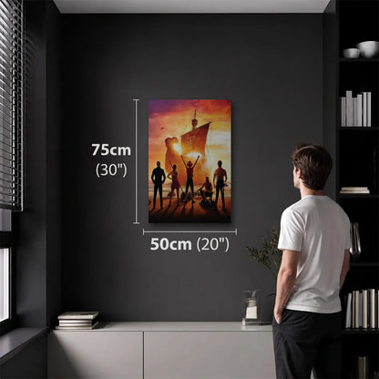Anime Art 50x75 cm acrylic wall art in a dark modern room