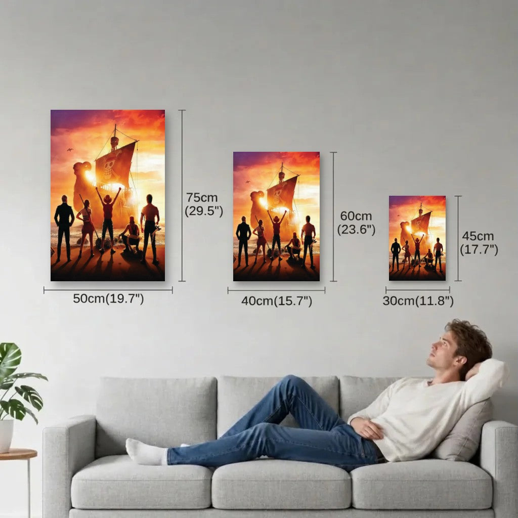 Anime Art size guide 30x45, 40x60, 50x75 cm