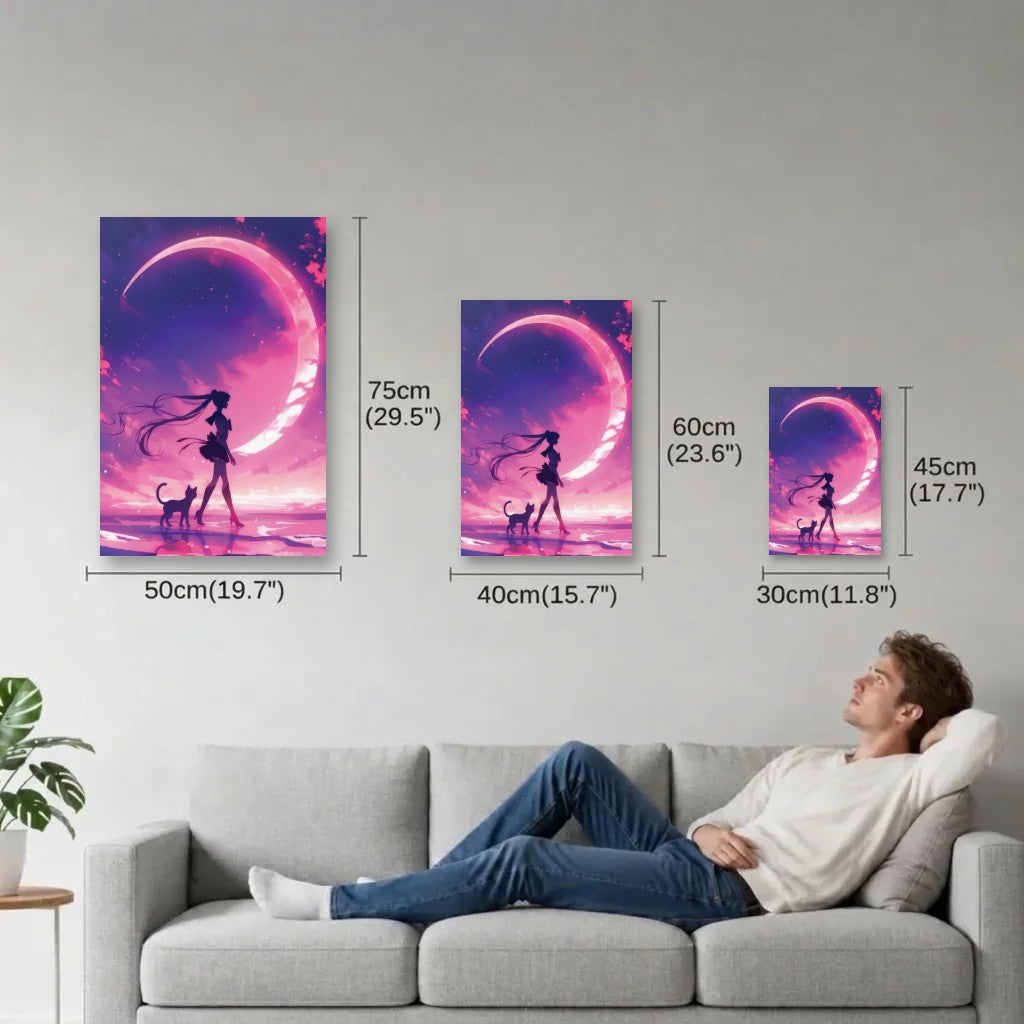 Anime Art size guide 30x45, 40x60, 50x75 cm