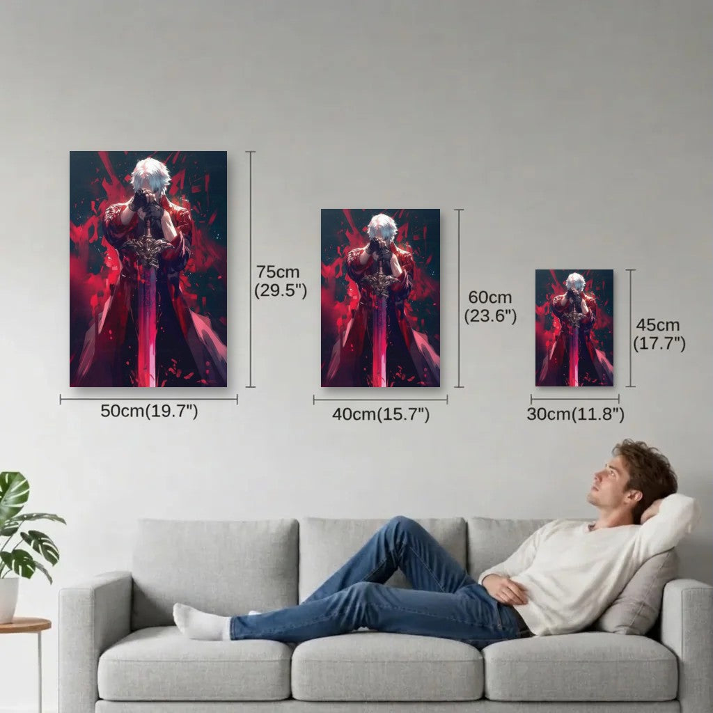 Anime Art size guide 30x45, 40x60, 50x75 cm