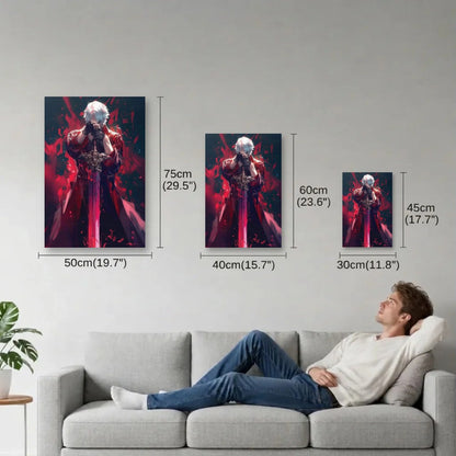 Anime Art size guide 30x45, 40x60, 50x75 cm