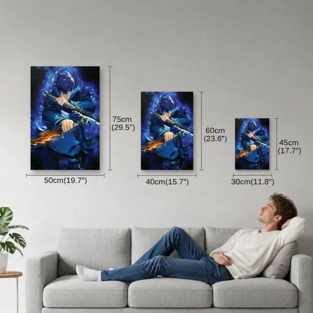Anime Art size guide 30x45, 40x60, 50x75 cm