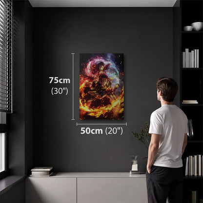 Anime Art 50x75 cm acrylic wall art in a dark modern room