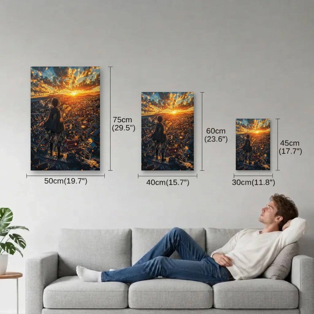 Anime Art size guide 30x45, 40x60, 50x75 cm