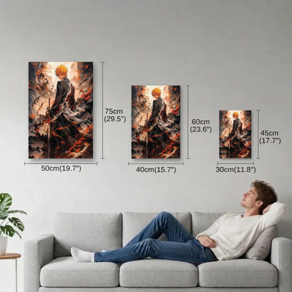 Anime Art size guide 30x45, 40x60, 50x75 cm