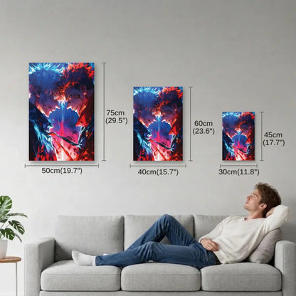 Anime Art size guide 30x45, 40x60, 50x75 cm
