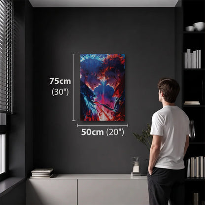 Anime Art 50x75 cm acrylic wall art in a dark modern room