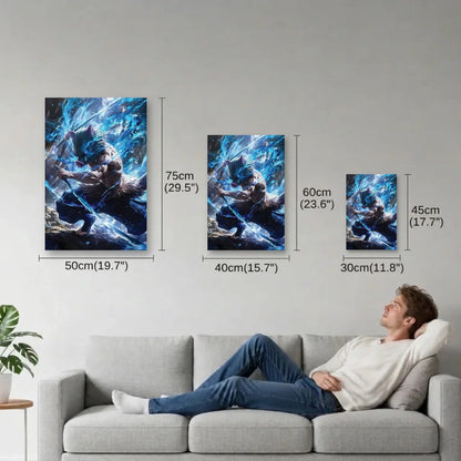 Anime Art size guide 30x45, 40x60, 50x75 cm
