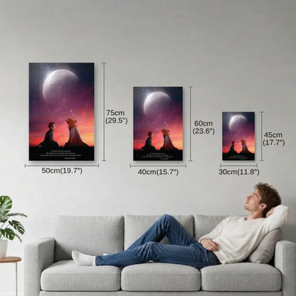 Anime Art size guide 30x45, 40x60, 50x75 cm