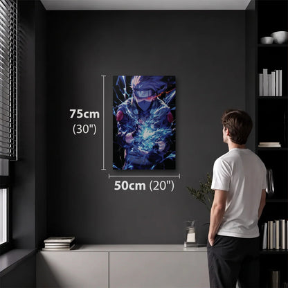 Anime Art 50x75 cm acrylic wall art in a dark modern room