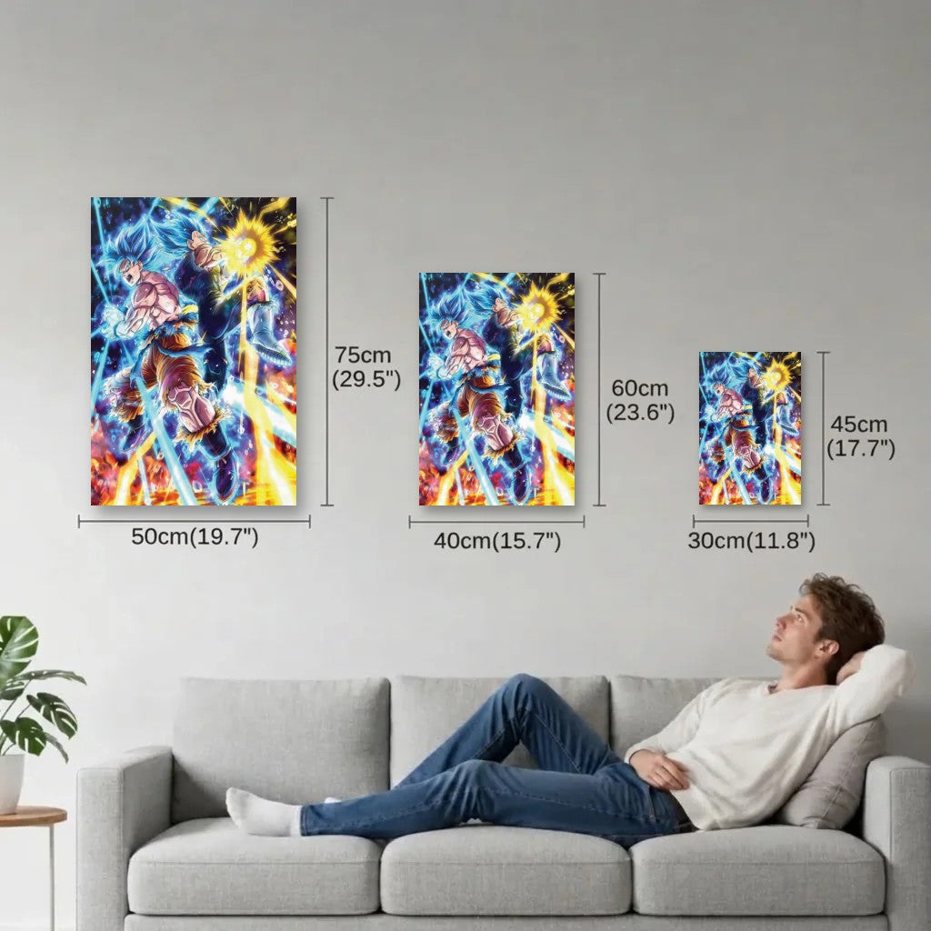 Anime Art size guide 30x45, 40x60, 50x75 cm