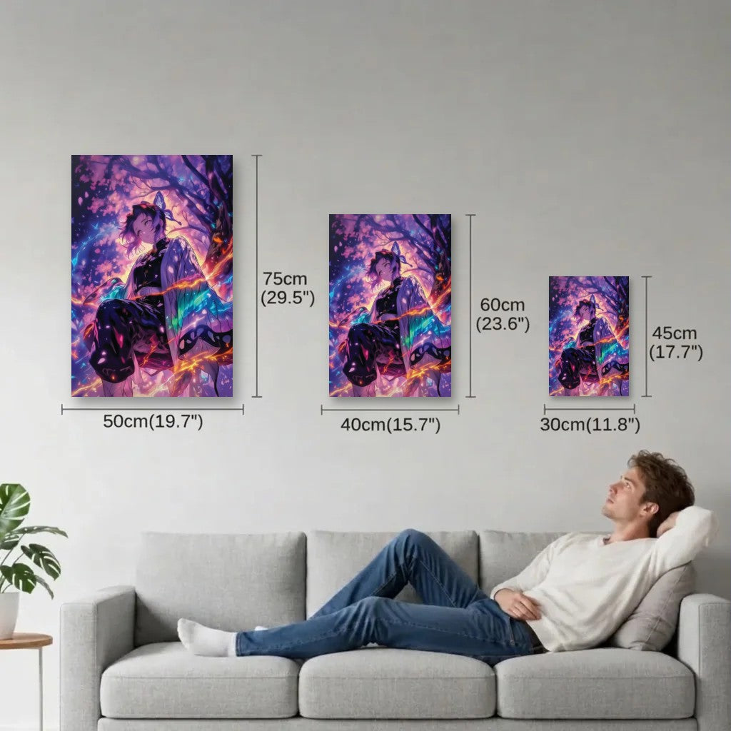 Anime Art size guide 30x45, 40x60, 50x75 cm