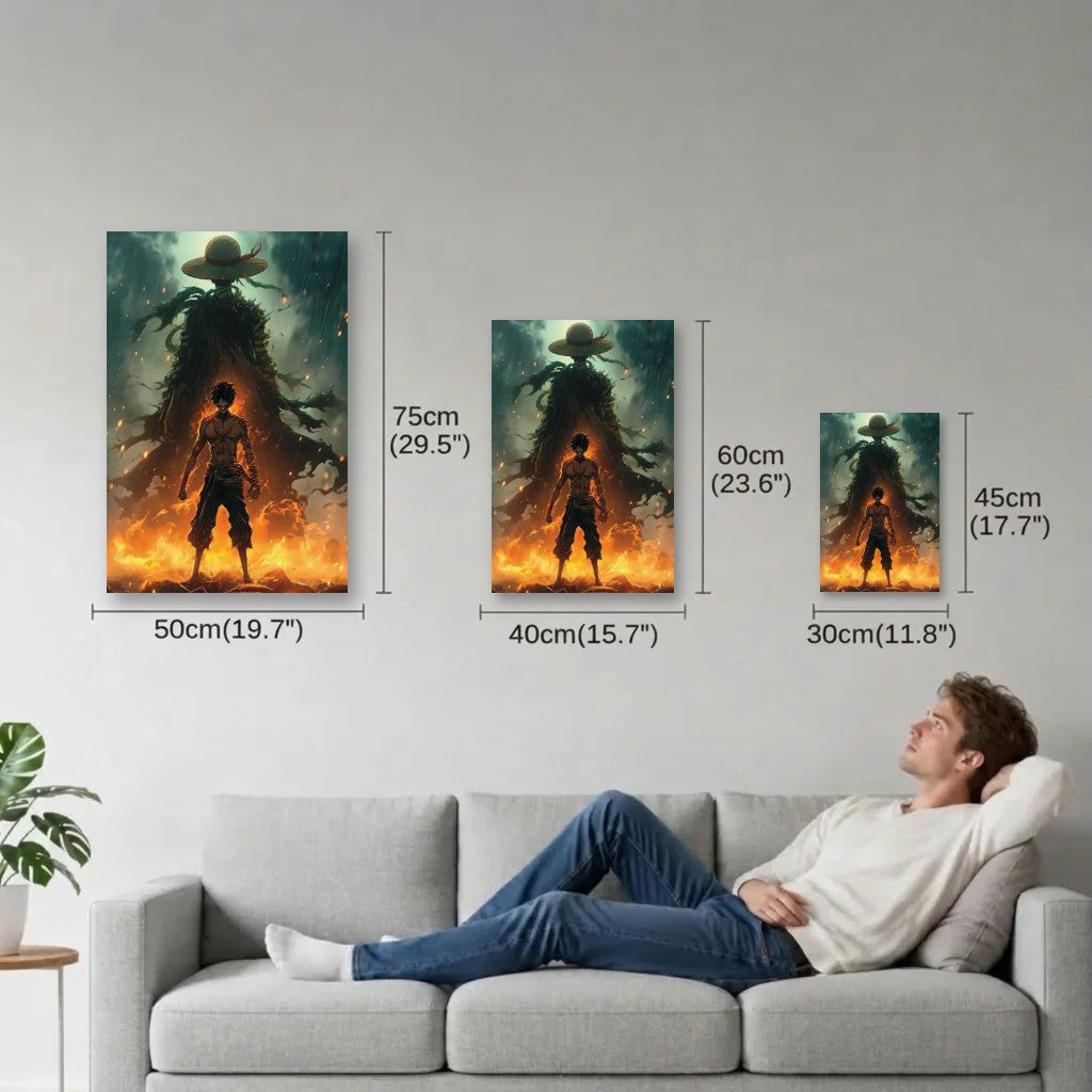 Anime Art size guide 30x45, 40x60, 50x75 cm