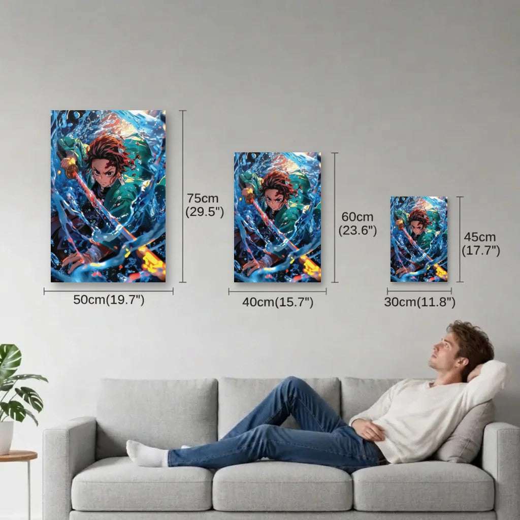Anime Art size guide 30x45, 40x60, 50x75 cm