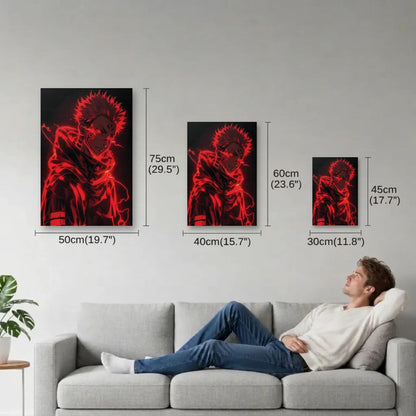 Anime Art size guide 30x45, 40x60, 50x75 cm