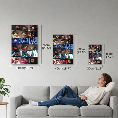 Anime Art size guide 30x45, 40x60, 50x75 cm