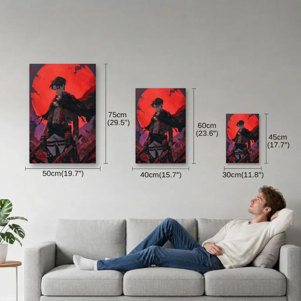 Anime Art size guide 30x45, 40x60, 50x75 cm