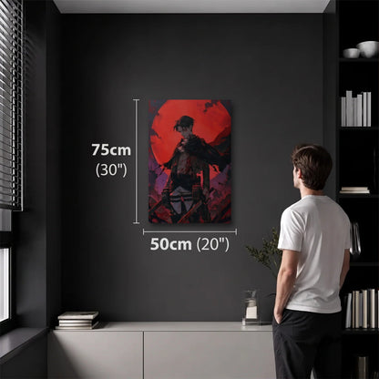 Anime Art 50x75 cm acrylic wall art in a dark modern room