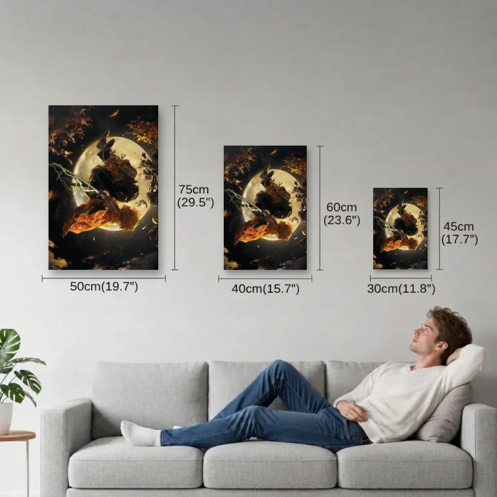 Anime Art size guide 30x45, 40x60, 50x75 cm