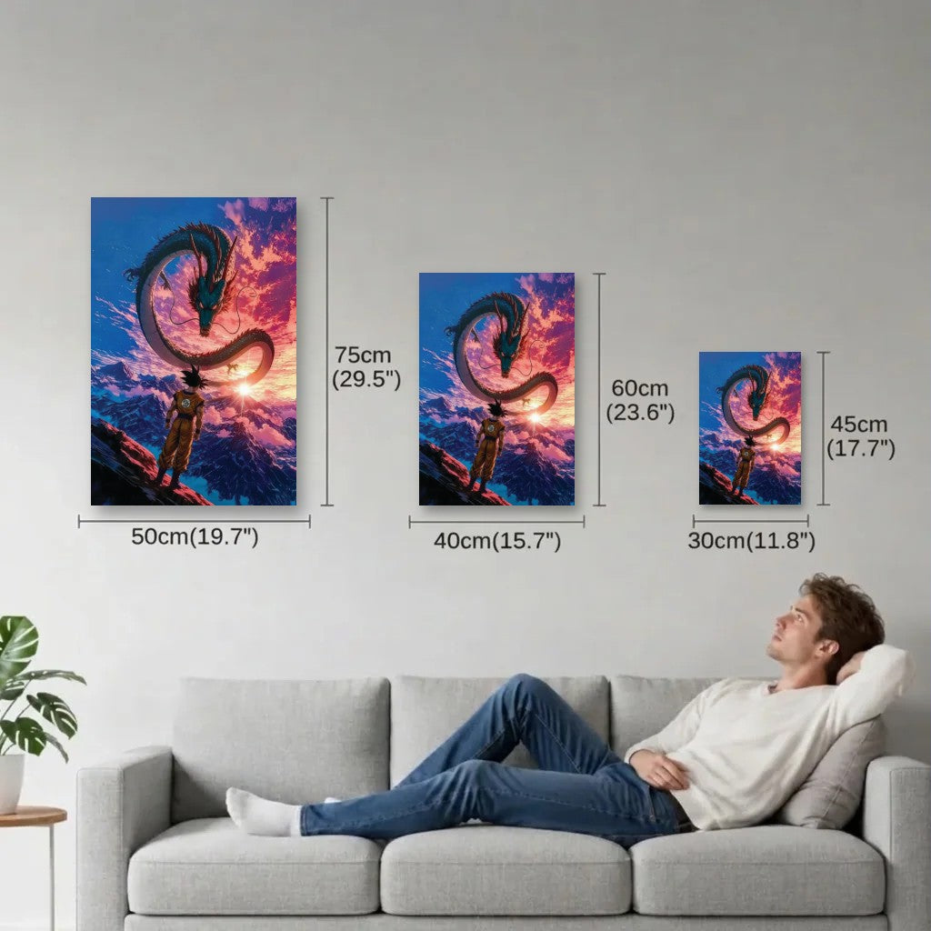 Anime Art size guide 30x45, 40x60, 50x75 cm