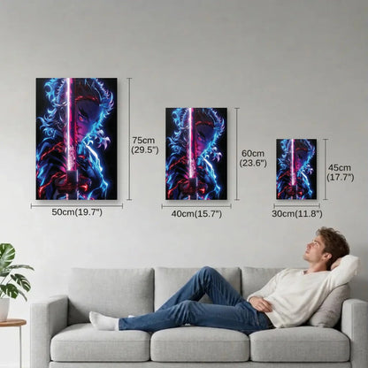 Anime Art size guide 30x45, 40x60, 50x75 cm