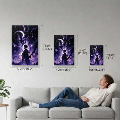 Anime Art size guide 30x45, 40x60, 50x75 cm
